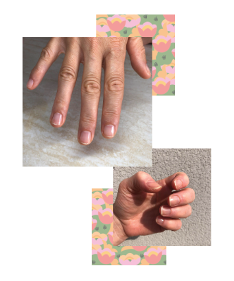 deux réalisations de soins japonais sur ongles avec rendu brillant